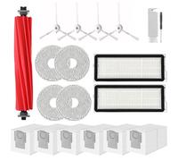 VIEWALL Accessori per Aspirapolvere Roborock Qrevo PRO, Qrevo S, Qrevo MaxV, 1 Spazzola Principale, 2 Filtri HEPA, 6 Sacchetti per Polvere, 4 Salviette Laterali, 4 Spazzole Laterali (Bianco)