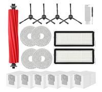 VIEWALL Accessori per Roborock Qrevo Pro,Qrevo S,Qrevo MaxV,1 Spazzole Principali,2 Filtri,6 Sacchetti per la Polvere,4 Salviette,4 Spazzole Laterali 1 Spazzola,1 Cacciavite,Set di 19pcs Ricambio