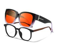 VIEWBETTER® Occhiali anti-99,99% con blocco della luce blu sopra gli occhiali, vestibilità oversize, occhiali da gioco per computer color ambra arancione