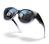 VIEWBETTER® Occhiali da sole polarizzati per donne e uomini, alla moda, oversize, rotondi, da indossare sopra gli occhiali, protezione UV per la guida