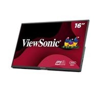 ViewSonic VA1650 Monitor portatile IPS da 15,6 pollici 1080p con supporto integrato, ergonomia mobile, USB C, mini HDMI e custodia protettiva per casa e ufficio, nero