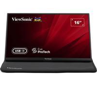 ViewSonic VA1650 Monitor portatile IPS da 15,6 pollici 1080p con supporto integrato, ergonomia mobile, USB C, mini HDMI e custodia protettiva per casa e ufficio, nero