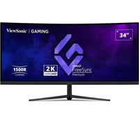 ViewSonic VX3418C-2K Monitor Gaming Curvo 34 Pollici, UWQHD 3440 x 1440, 180Hz, 1ms MPRT, VA, 1500R, Altoparlanti Integrati, Ergonomico, FreeSync Premium Compatible, HDR10, 2 x HDMI, 2 x DisplayPort