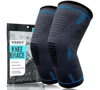 Viexpand 2 Pezzi Fascia per Compressione Ginocchio Cuscinetti,Tutore Ginocchio per Uomo e Donne,Tutore per il Ginocchios per la Corsa,Fascia per Sport Corsa Jogging(M)