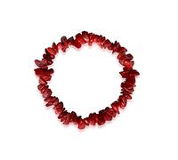 Vifaleno Bracciale in corallo, naturale, grumo, rosso, 8-13 mm
