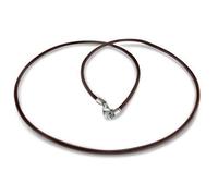 Vifaleno Moda collana cavo, corda in pelle di vitello, marrone, 2 mm, in acciaio inox laccetto