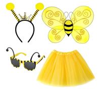Vifcotlyp Accessori per costume da ape, costume da calabrone con antenna ad ali di api, occhiali e gonna tutù, per donne, Halloween, cosplay