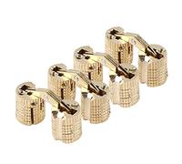 VIFERR Cerniere a Scomparsa 8mm 4Pcs Cerniere Nascoste in Ottone Angolo di Apertura 180° Cerniera a Barile per Armadietti Mobili Mano Portagioie