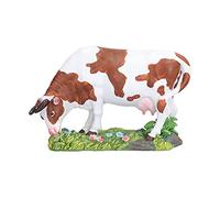 VIFERR Figurine di Mucca Moo di Mucca Marrone e Bianco Ornamento di Scultura Animale in Resina per la casa (Mucca Inferiore)