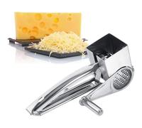 VIFERR Grattugia per Formaggio, Grattugia Formaggio Manuale, Grattugia Rotante in Acciaio Inossidabile, Grattugia Manuale Rotativa con Manovella per Grattugiare Formaggio Verdure Noci Cioccolato