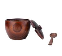 VIFERR Zuccheriera in Legno, Piccola Zuccheriera per Condimento con Cucchiaio e Coperchio Barattolo per Spezie in Legno Massello per Tè Caffè Zucchero Sale Pepe