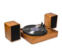 VIFLYKOO Giradischi Vinili, Giradischi Giradischi Vinili Vintage Retrò Giradischi Bluetooth 3 Velocità 33/45/78 RPM Giradischi con Casse 2 Altoparlanti Stereo Testina Magnetica, Lettore Vinile, Legno