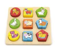 Viga - Gioco-puzzle con blocchetti in legno - animali della fattoria