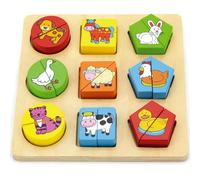 Viga - Gioco-puzzle con blocchetti in legno - animali della fattoria