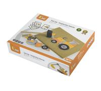 VIGA martelliera in sughero - veicoli da costruzione, 45 pezzi Montessori