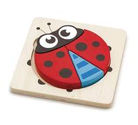Viga NCT 0520 - Puzzle a Incastro, in Legno, Soggetto: Coccinella, 5 pz.
