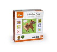 VIGA puzzle in legno a cubi fattoria - 4 cubi