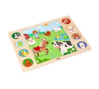 Viga puzzle in legno Cerca secondo l’ombra - fattoria, 17 pezzi