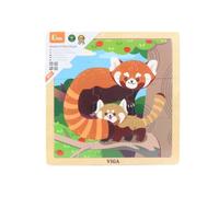 VIGA puzzle in legno - panda rosso, 9 pezzi