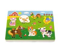 VIGA- Livello, Tiere Toys 51273-Puzzle sonoro della Fattoria, Multicolore, 300 x 225 x 33mm, 51273