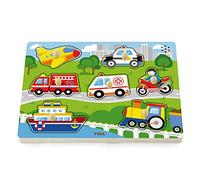 VIGA- Animale Toys-Sound Puzzle-Vehicles, Multicolore, 300 x 225 x 33mm, 51274