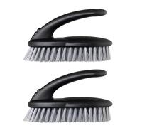 Vigar 2 Pack Spazzole Multifunzionali, Setole Dure e Robuste, Spazzola con Impugnatura Ergonomica per Bagno, Doccia, Vasca da Bagno, Piastrelle, Parete, 16x7x9cm, Nero