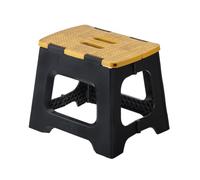 Vigar Compatto Sgabello Pieghevole per Adulti, 27 cm, Sgabello Pieghevole Portatile Antiscivolo per Casa, Cucina, Bagno, Campeggio, Doccia, Supporta fino a 150 kg, Nero, Bamboo Print on Top