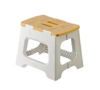 Vigar Compatto Sgabello Pieghevole per Adulti, 27 cm, Sgabello Pieghevole Portatile Antiscivolo per Casa, Cucina, Bagno, Campeggio, Doccia, Supporta fino a 150 kg, Grigio, Bamboo Print on Top