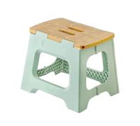 Vigar Compatto Sgabello Pieghevole per Adulti, 27 cm, Sgabello Pieghevole Portatile Antiscivolo per Casa, Cucina, Bagno, Campeggio, Doccia, Supporta fino a 150 kg, Verde, Bamboo Print on Top