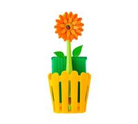 VIGAR Flower Power Spülbecken Organizer mit Spülbürste und Schwamm, PVC, Polyester, Gummi, orange/gelb/grün, Centimeters