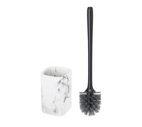 VIGAR - Porta scopino e scopino - Collezione Zense Marble - 8,7 x 8,7 x 37,2 cm - Pulizia WC - Accessorio Ideale per WC - Bianco e Nero