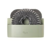 VIGAR - Porta Spugna nel Lavello - 12 x 9 x 8,5 cm - con 2 Scomparti - per Riporre Spugna e Paglietta - Non Trattiene Gli Odori - Colore Verde