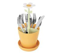 VIGAR - Scolapiatti - 4 scomparti - 30 x 30 x 35 - Flower Power - Utensile da cucina e scolapiatti - Bioplastiche del Riso - Arancione