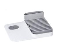 VIGAR - Scolapiatti - Collezione Rengo - 42,5 x 34,5 x 12 cm - Utensile da Cucina - Scolapiatti e Posate - Rimovibile - Bianco e Grigio