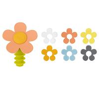 VIGAR Set di Tappi per Bottiglie a Fiore e 6 Pennarelli, Silicone, Arancione, 6.50x8.5 cm