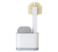 Vigar - Set lavello 3 pezzi - Base con spugna e spazzola - 12 x 5 x 26 cm - Zeroline - Vaso estraibile - Materiale 100% riciclabile - Grigio