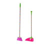 VIGAR - Set Pulizia per Bambini - Scopa e Paletta - 22 x 16 x 96 cm - Modello Lolaflor - Set di Giochi per la Pulizia della Casa - Rosa e Verde