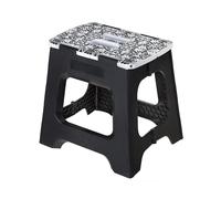 VIGAR Sgabello Pieghevole 32 cm con Manici, Polipropilene, Rococco Nero