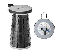 VIGAR - Sgabello pieghevole telescopico - Modello Compact - Altezza massima 44,5 cm - 11 posizioni regolabili in altezza - Ideale cucina, bagno e campeggio - Passo massimo 100 kg - Colore grigio e