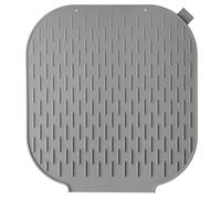 VIGAR - Sottobicchieri in Silicone Antiscivolo - Sistema di drenaggio - 30 x 30 x 0,4 cm - Rengo - Materiale Antibatterico - Facile da riporre - Colore Grigio
