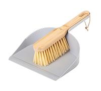 VIGAR - Spazzola per Pulizia e Paletta - Palmare - 18 x 16,5 x 3,5 cm - Zeroline - Legno di bambù - Cenere o Briciole per Camini e Barbecue - in Grigio