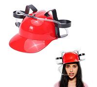 Vigcebit Accessori novità Casco da Bere Cappello da Festa, Tappo Regolabile per Porta Lattine, Cappello da Bevitore, Cannuccia per Birra Soda Cola Bevande, Gadget per Bevande Divertenti per Feste