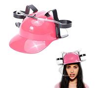 Vigcebit Accessori novità Casco da Bere Cappello da Festa, Tappo Regolabile per Porta Lattine, Cappello da Bevitore, Cannuccia per Birra Soda Cola Bevande, Gadget per Bevande Divertenti per Feste