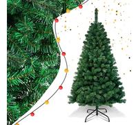 Vigevee Albero di Natale artificiale, 180 cm, in PVC, con supporto in metallo, difficile da infiammare, facile da montare, pieghevole, decorazione natalizia (verde)