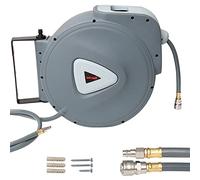 Vigevee Avvolgitubo automatico per aria compressa, 30 m, attacco da 1/4", avvolgitubo