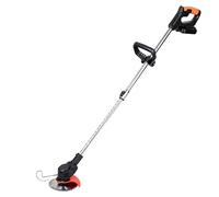 Vigevee Tagliaerba con batteria, 12 V, con batteria agli ioni di litio da 1,5 Ah e lama in plastica, larghezza di taglio 15 cm, manico telescopico, 3 livelli di regolazione dell'angolo di taglio