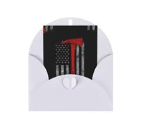 Vigile del fuoco ascia linea rossa stampa bandiera vuota carta perla biglietto di auguri, disegni di biglietti di auguri verticali, buste per ringraziamento, inviti