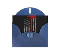 Vigile del fuoco ascia linea rossa stampa orizzontale Love Buckle Pearl Paper Holiday biglietto di auguri con buste per amici e familiari