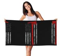 Vigile del fuoco Axe Red Line Bandiera Stampa Oversize Telo da spiaggia Leggero Asciugamano da bagno Asciugamano da bagno Asciugamano da bagno Peach Skin Velvet Asciugamani ad asciugatura rapida