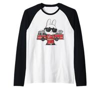 Vigile del Fuoco, Coniglietto, Occhiali da Sole, Pasqua Maglia con Maniche Raglan